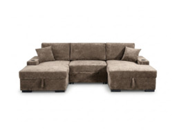 Noma Mink U Shaped Sofa Bed with Storage - thumbnail 3