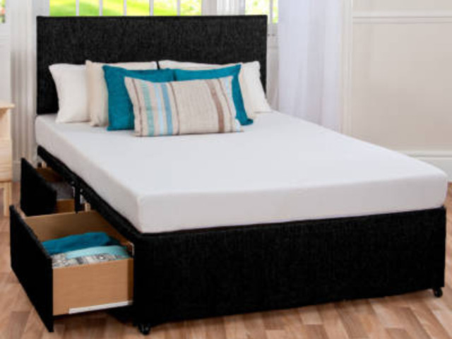 Divan Bed Set with Memory Touch Mattress and Headboard - image 1