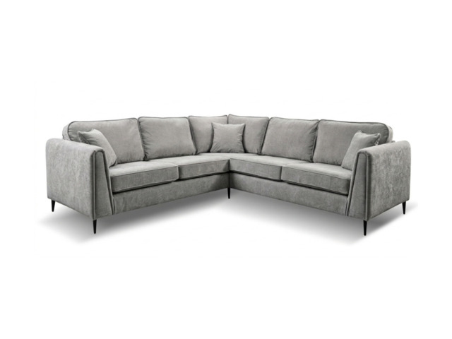 Ascot Light Grey Corner Sofa Boston Fabric - image 1