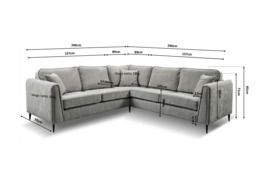 Ascot Light Grey Corner Sofa Boston Fabric - thumbnail 4