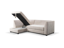Sophia Corner Sofa Bed with Storage Left Facing - thumbnail 1