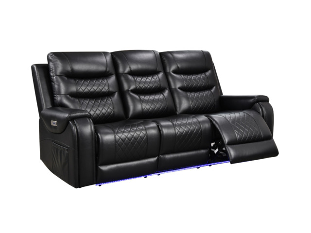 Forbes Electric Recliner 3 Seater Sofa Aire Leather - image 1