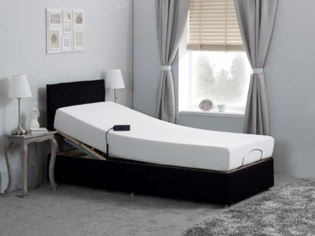 Sleepwell Adjustable Electric Bed Chenille With Memory Foam Mattress and Headboard - image 1
