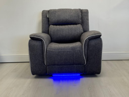 Hanna Electric Recliner Chair Grey Micro Fabric - thumbnail 4