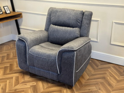 Hanna Electric Recliner Chair Grey Micro Fabric - thumbnail 1