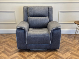 Hanna Electric Recliner Chair Grey Micro Fabric - thumbnail 3