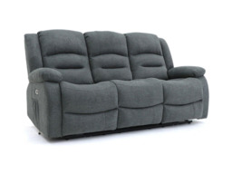 Naples 3+2 Electric Recliner Sofas Grey Chenille Fabric - thumbnail 3