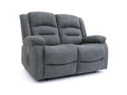 Naples 3+2 Electric Recliner Sofas Grey Chenille Fabric - thumbnail 4