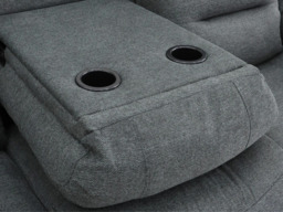 Naples 3+2 Electric Recliner Sofas Grey Chenille Fabric - thumbnail 5