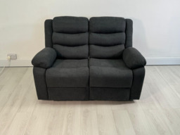 Classic 2 Seater Recliner Sofa Manual Fabric Grey - thumbnail 7