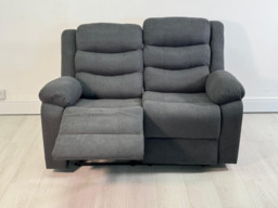 Classic 2 Seater Recliner Sofa Manual Fabric Grey - thumbnail 5