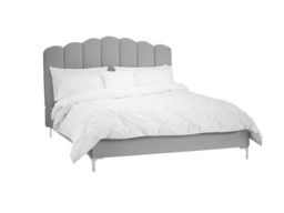 Willow Bed Frame in Soft Silver Velvet - thumbnail 3