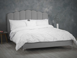 Willow Bed Frame in Soft Silver Velvet - thumbnail 2