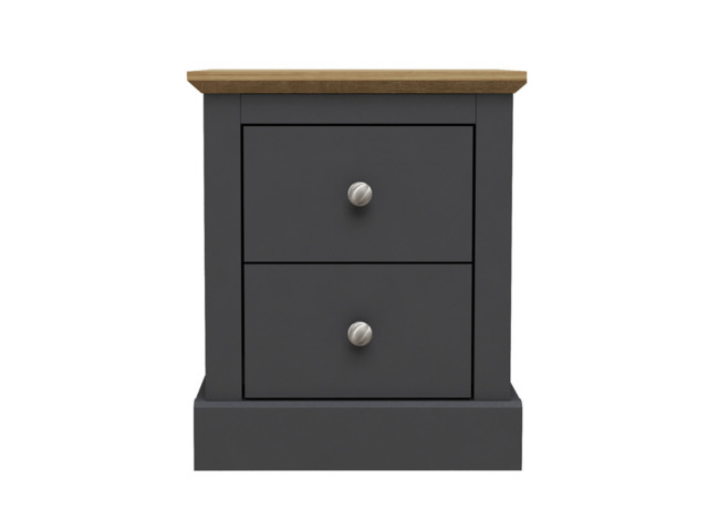 Devonshire Two Drawer Bedside Cabinet Charcoal - image 1