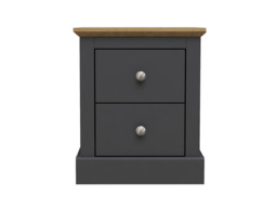 Devonshire Two Drawer Bedside Cabinet Charcoal - thumbnail 1