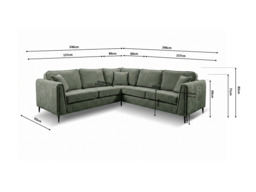 Ascot Forest Green Corner Sofa Boston Fabric - thumbnail 4