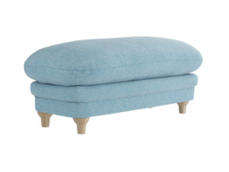 Plumpton Blue Footstool in Denim Blue and Duck Egg Chenille - thumbnail 1