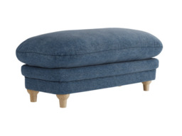 Plumpton Blue Footstool in Denim Blue and Duck Egg Chenille - thumbnail 2