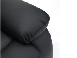 Roma Recliner 2 Seater Sofa Black Faux Leather - thumbnail 2