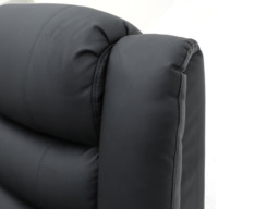 Roma Recliner 2 Seater Sofa Black Faux Leather - thumbnail 3