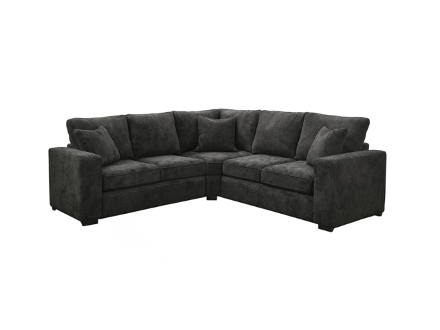Chestnut Black Corner Sofa Enzo Fabric - image 1