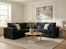 Chestnut Black Corner Sofa Enzo Fabric - thumbnail 5