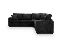 Chestnut Black Corner Sofa Enzo Fabric - thumbnail 2
