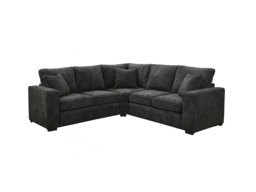 Chestnut Black Corner Sofa Enzo Fabric - thumbnail 1