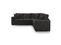 Chestnut Black Corner Sofa Enzo Fabric - thumbnail 3