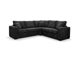 Chestnut Black Corner Sofa Enzo Fabric