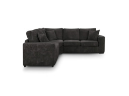 Chestnut Black Corner Sofa Enzo Fabric - thumbnail 2