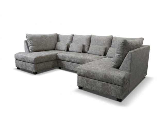 Meridian U Shape Sofa Bed with Storage Alaska Chenille - image 1