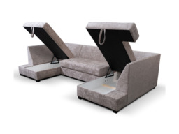 Meridian U Shape Sofa Bed with Storage Alaska Chenille - thumbnail 6