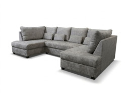 Meridian U Shape Sofa Bed with Storage Alaska Chenille - thumbnail 1