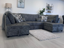 Meridian U Shape Sofa Bed with Storage Alaska Chenille - thumbnail 9