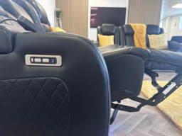 Tech 8 Smart 3+2 Electric Recliner Sofa Set Black Aire Leather - thumbnail 9