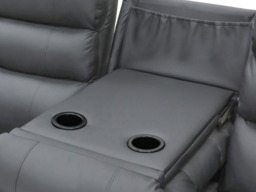 Roma Recliner 3 Seater Sofa Grey Faux Leather - thumbnail 3