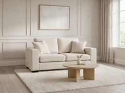 Chestnut 2 Seater Sofa Cream Enzo Fabric - thumbnail 5