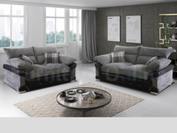 Logan 3+2 Sofa Set Black Grey