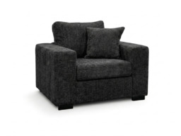Chestnut Black Armchair with Cushion Enzo Fabric