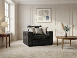 Chestnut Black Armchair with Cushion Enzo Fabric - thumbnail 3