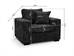 Chestnut Black Armchair with Cushion Enzo Fabric - thumbnail 4