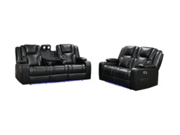 Orlando Black Electric Recliner Sofa Set 3+2 - thumbnail 1