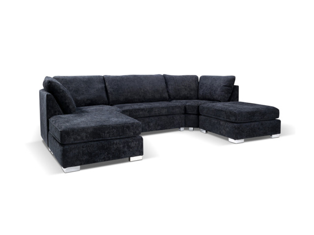 Brixton U Shaped Sofa Black - image 1