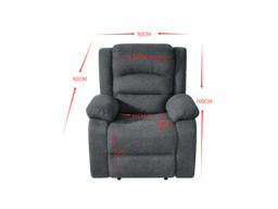 Florence Electric Recliner Chair Grey Fabric - thumbnail 2