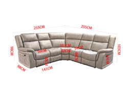 Moreno Stone Electric Corner Recliner Sofa Micro Fabric - thumbnail 2