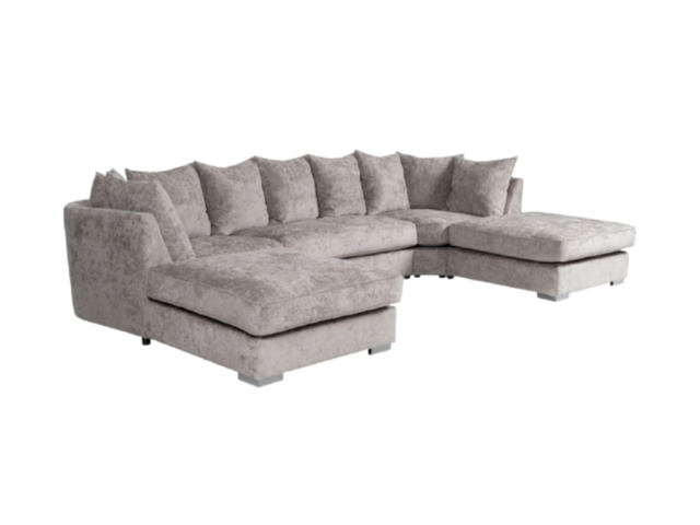 London U Shaped Sofa Truffle Soft Chenille - image 1