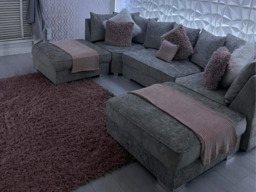 London U Shaped Sofa Truffle Soft Chenille - thumbnail 3