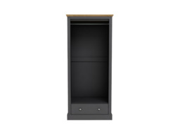 Devonshire Two Door Wardrobe with Drawer Charcoal - thumbnail 2