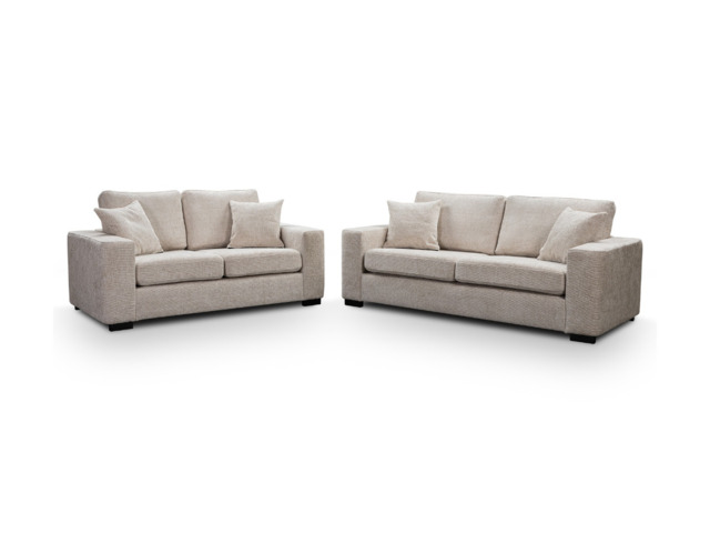 Chestnut 3+2 Sofa Set Cream Enzo Fabric - image 1